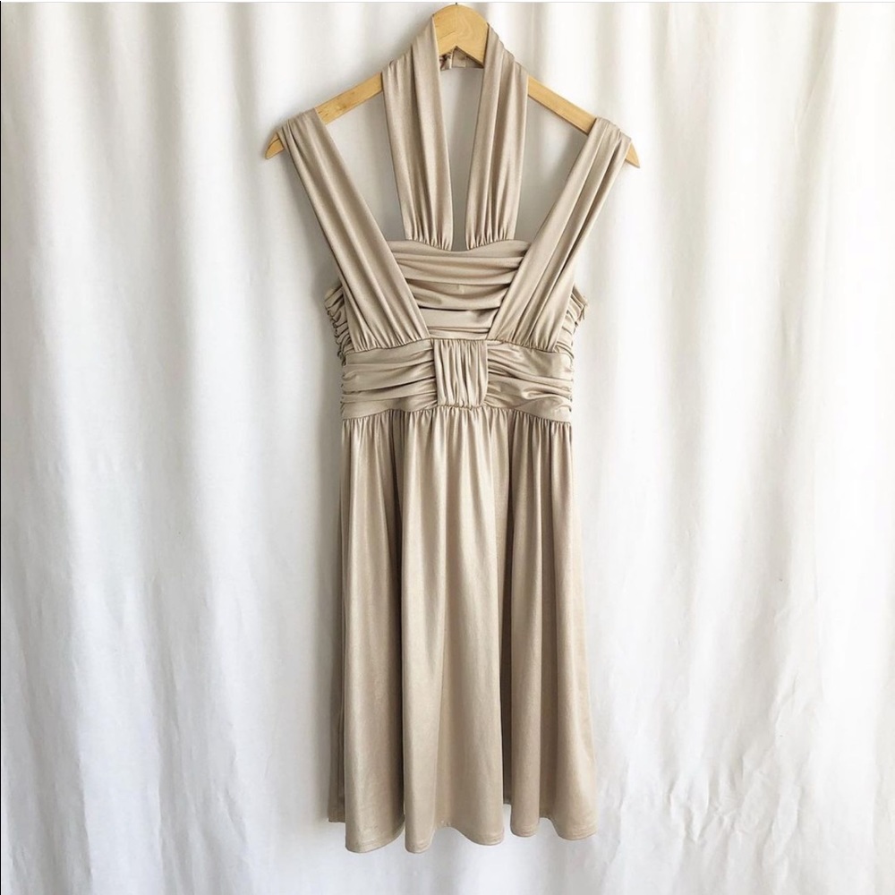 BCBG generation gold satin dress